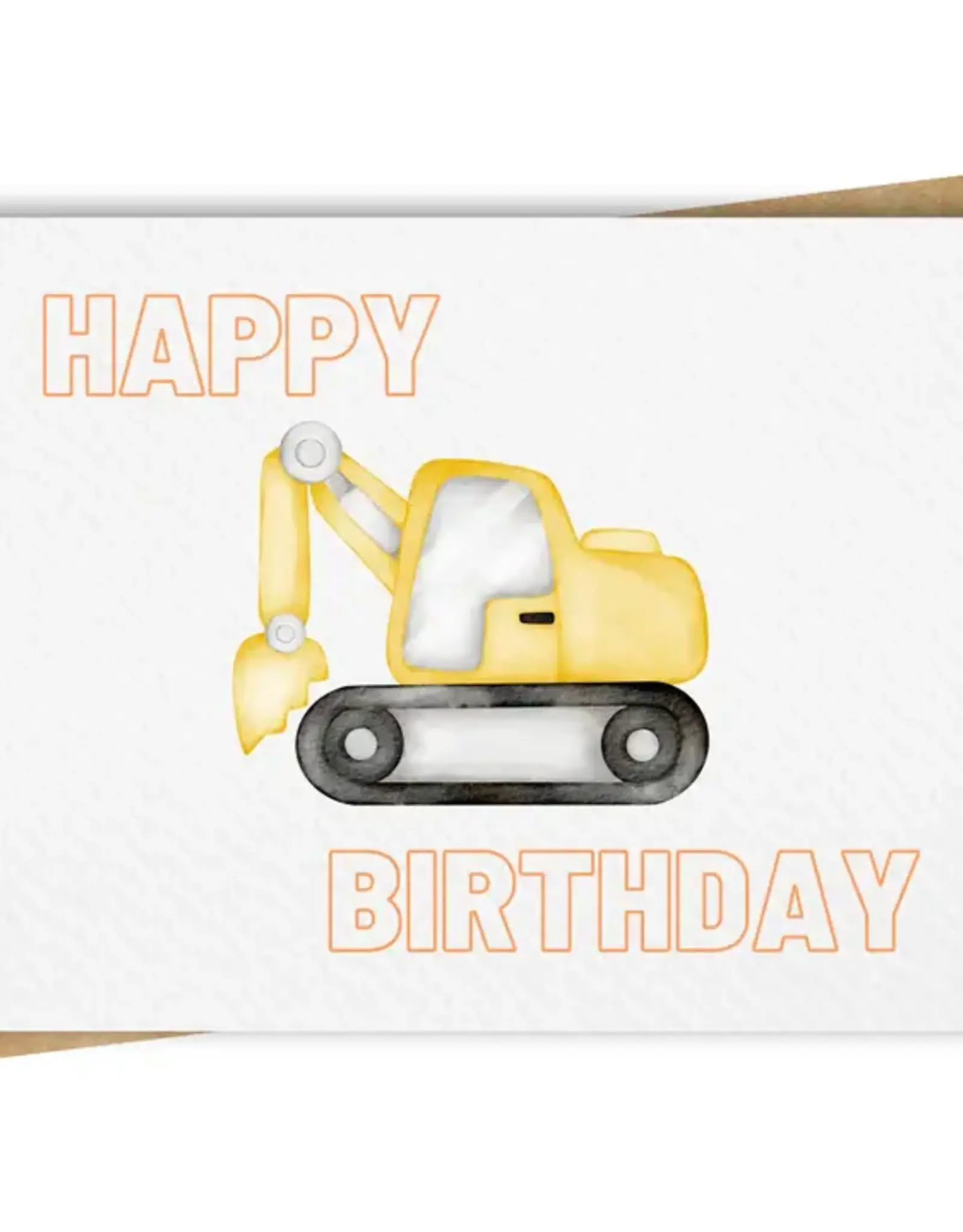 Paper Kuts Card, Happy Birthday Excavator