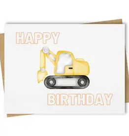 Paper Kuts Card, Happy Birthday Excavator