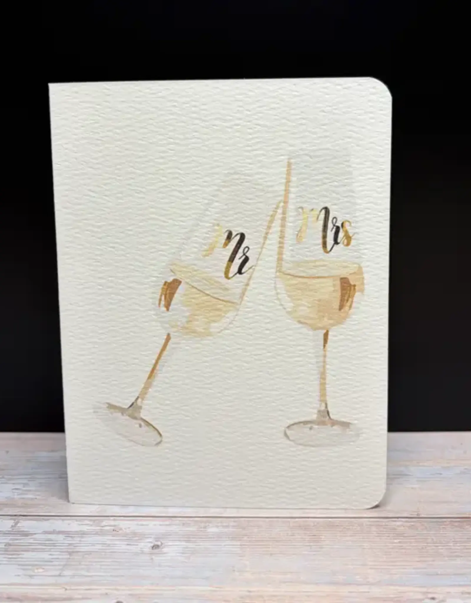 Paper Kuts Card, Mr & Mrs Champagne Glasses