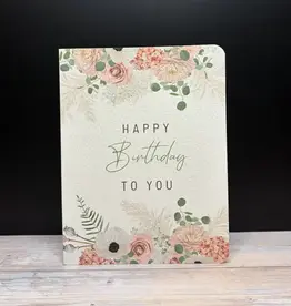 Paper Kuts Card, Happy Birthday Pink Floral