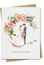 Paper Kuts Card, Congratulations Peach Floral Wedding