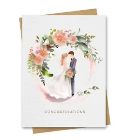 Paper Kuts Card, Congratulations Peach Floral Wedding