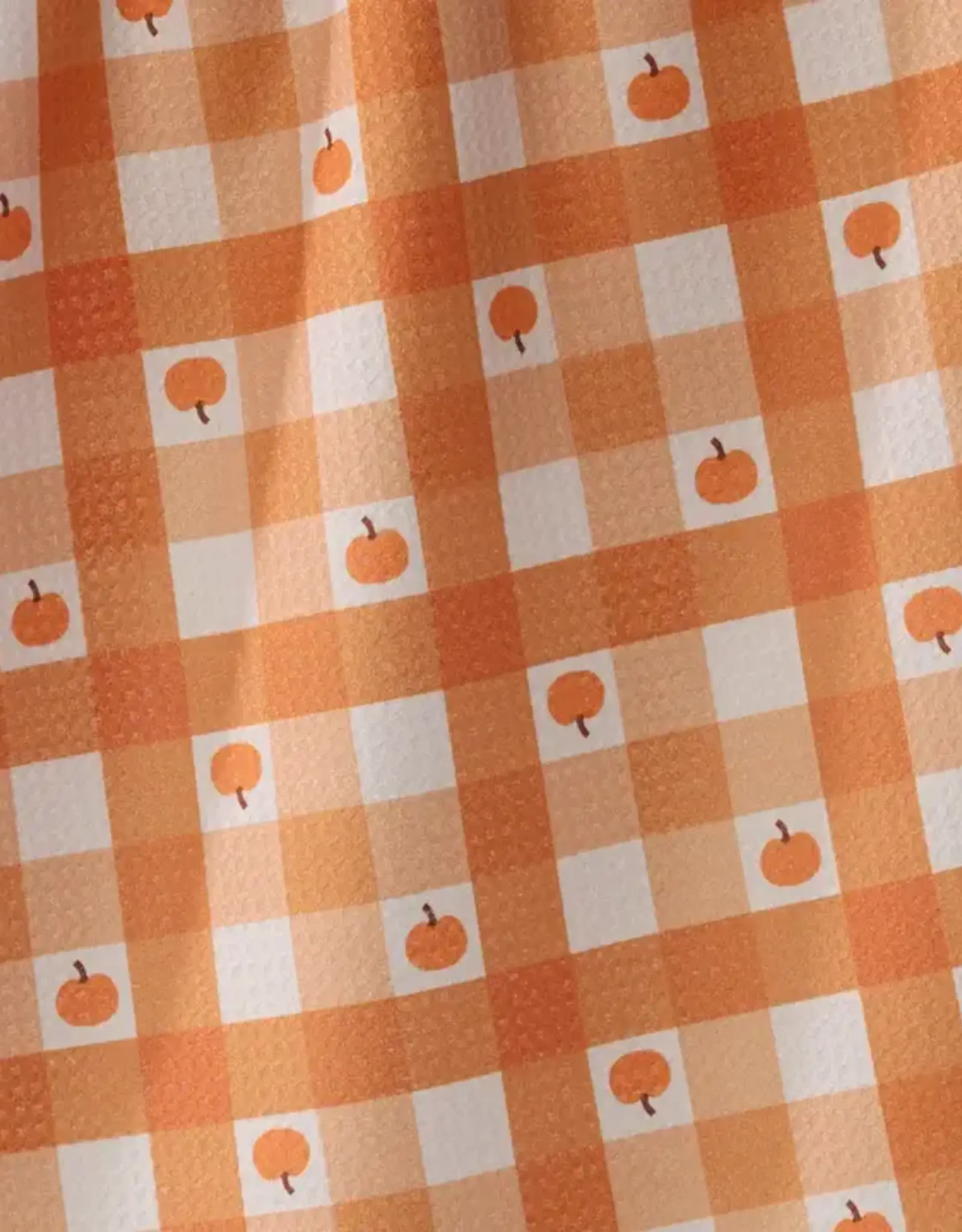 Geometry Tea Towel-Pumpkin Check
