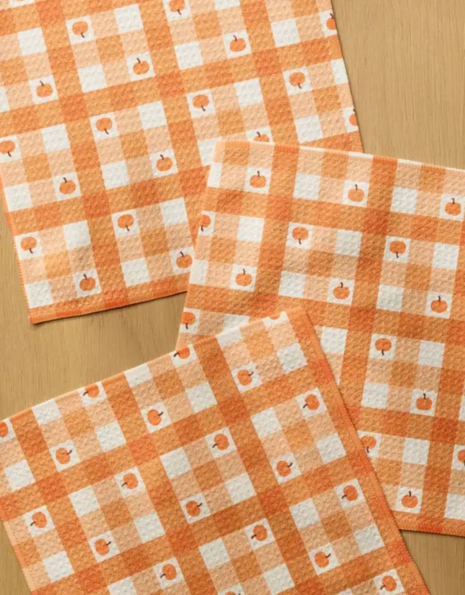 Geometry Dishcloth Set- Pumpkin Check