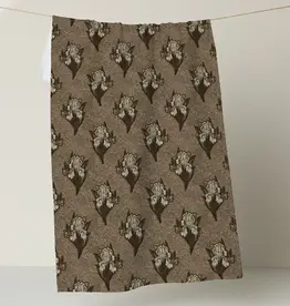 Geometry Tea Towel- Sepia Iris