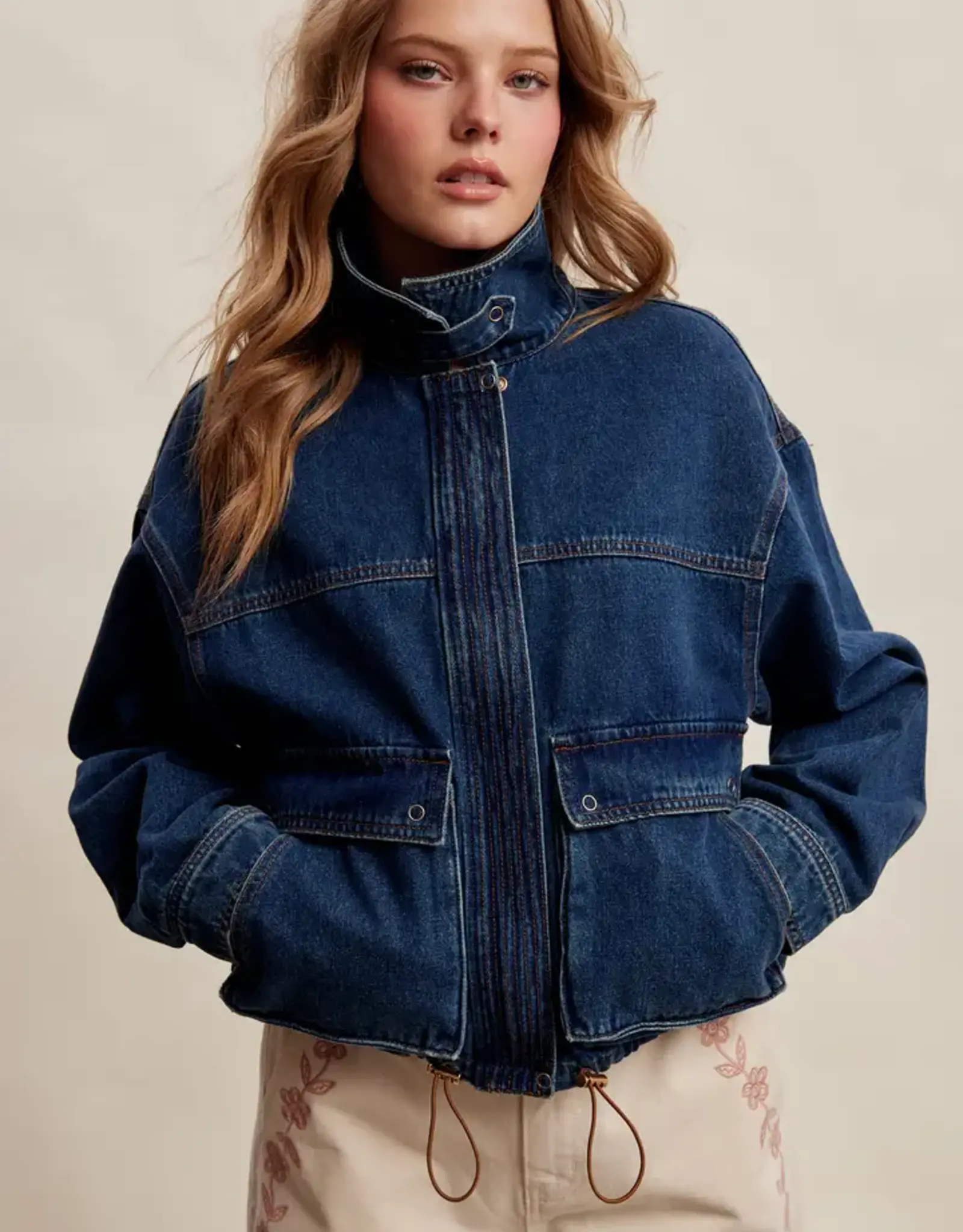 Listicle Oversized Utility Denim Jacket