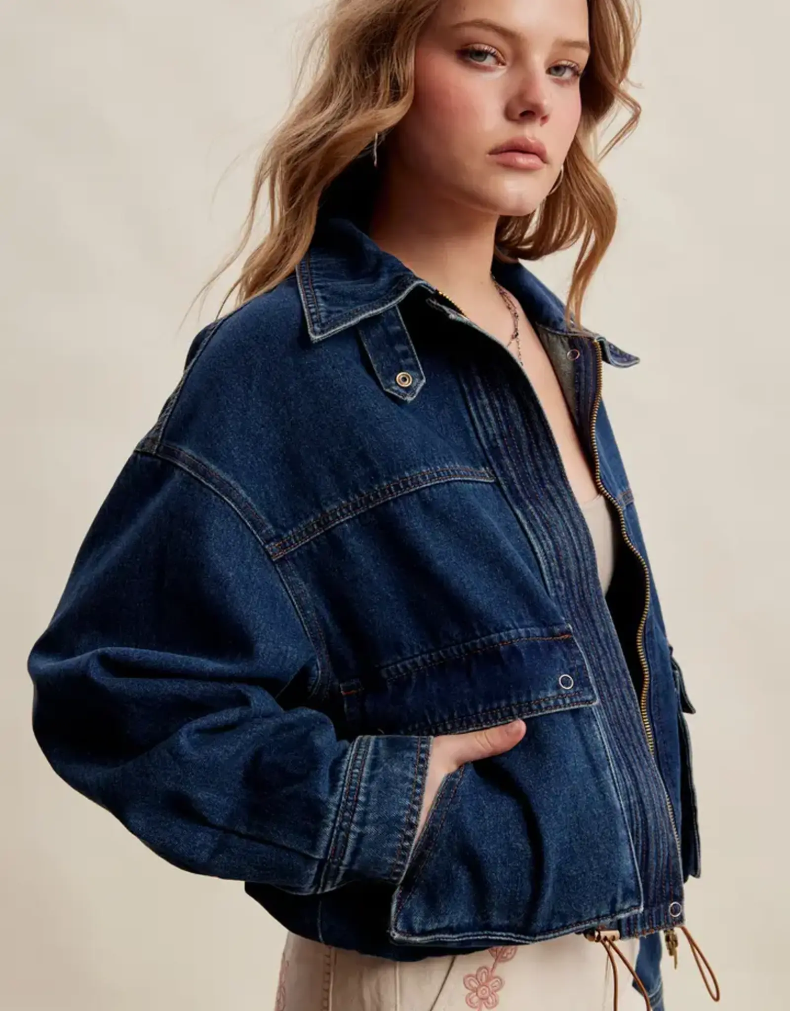 Listicle Oversized Utility Denim Jacket