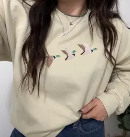 Blonde Ambition Embroidered Flying Mallards Crewneck