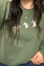 Blonde Ambition Embroidered Flying Mallards Crewneck
