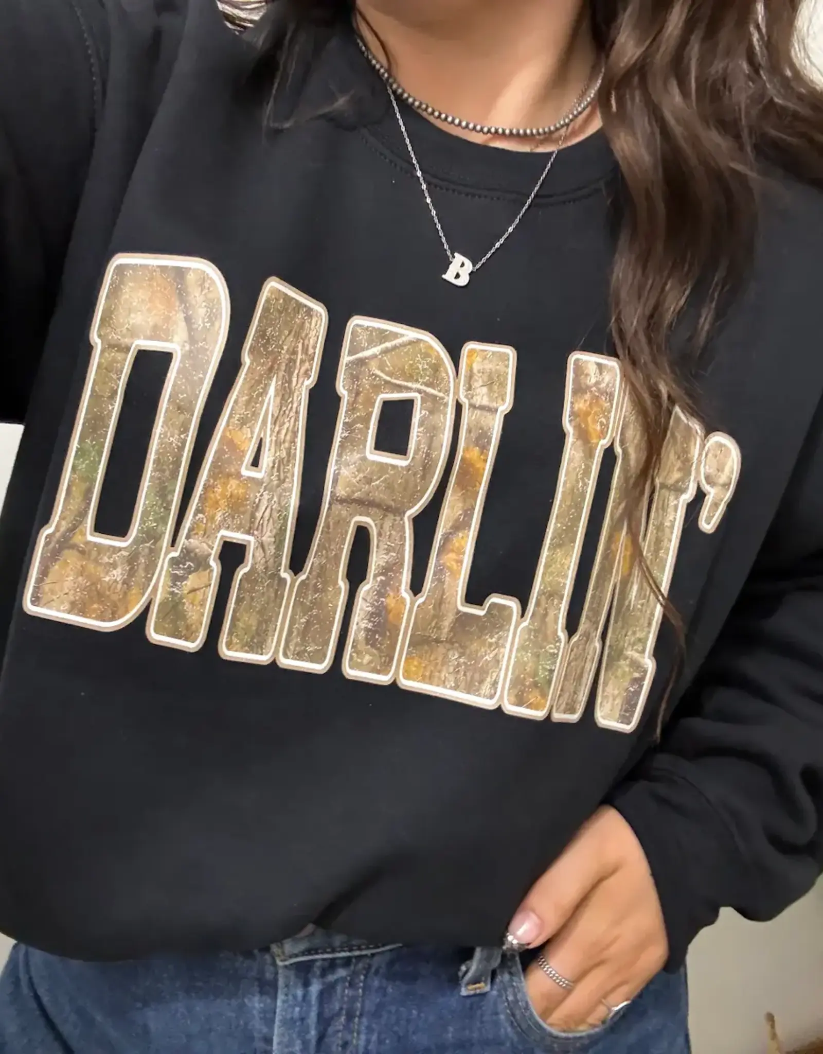 Blonde Ambition Darlin Camo Classic Crewneck