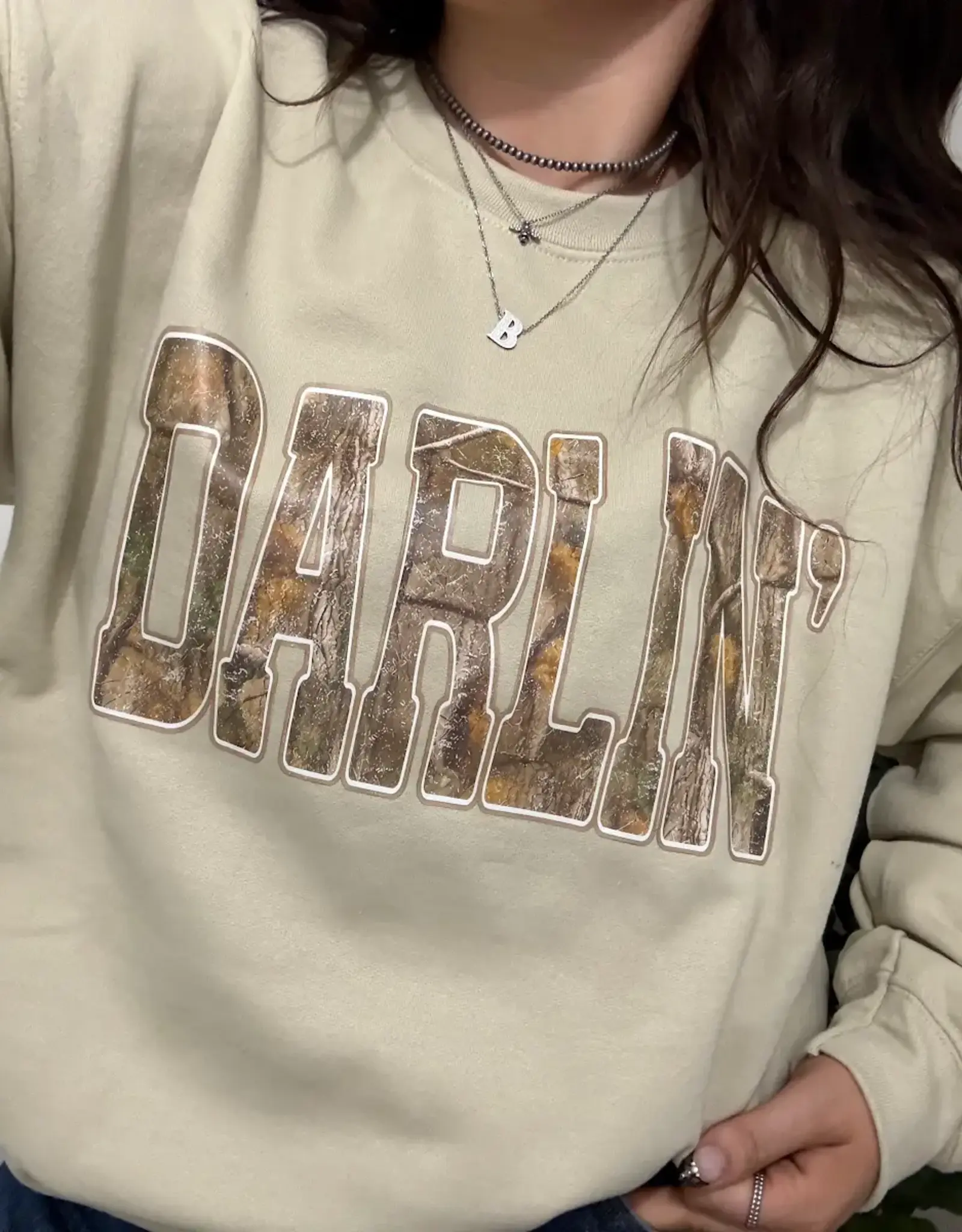 Blonde Ambition Darlin Camo Classic Crewneck