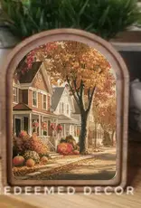 Redeemed Decor Arch Top Framed Art, Autumn Street