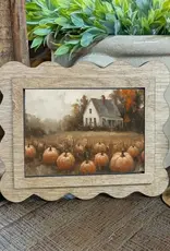 Redeemed Decor Scalloped Framed Art, Pumpkin Farmhouse 6x8"