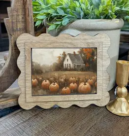 Redeemed Decor Scalloped Framed Art, Pumpkin Farmhouse 6x8"
