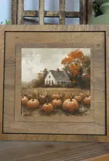 Redeemed Decor Square Framed Art, Pumpkin Farmhouse