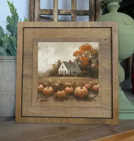 Redeemed Decor Square Framed Art, Pumpkin Farmhouse