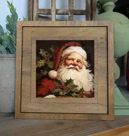 Redeemed Decor Square Framed Art, Vintage Santa