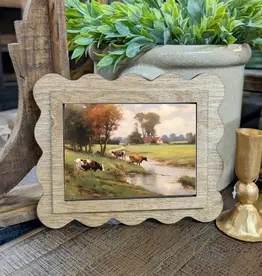 Redeemed Decor Scalloped Framed Art, Pasture Stream 6x8"
