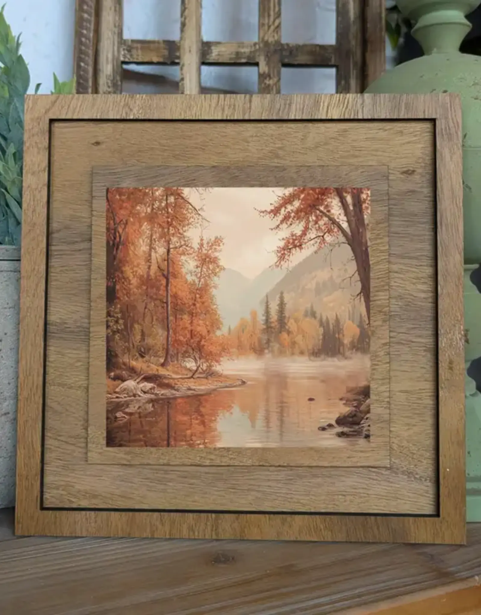 Redeemed Decor Square Framed Art, Autumn River