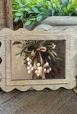 Redeemed Decor Scalloped Framed Art, Snowberries 6x8"