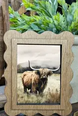 Redeemed Decor Scalloped Framed Art, Highland Painting 6x8"