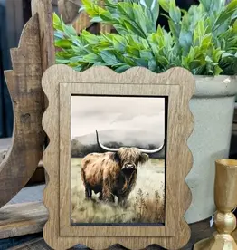 Redeemed Decor Scalloped Framed Art, Highland Painting 6x8"