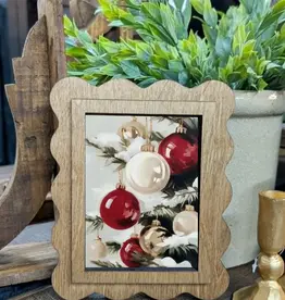 Redeemed Decor Scalloped Framed Art, Ornaments 6x8"