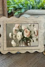 Redeemed Decor Scalloped Framed Art, Ranunculus 6x8"