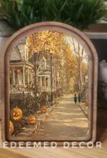 Redeemed Decor Arch Top Framed Art, Halloween Street