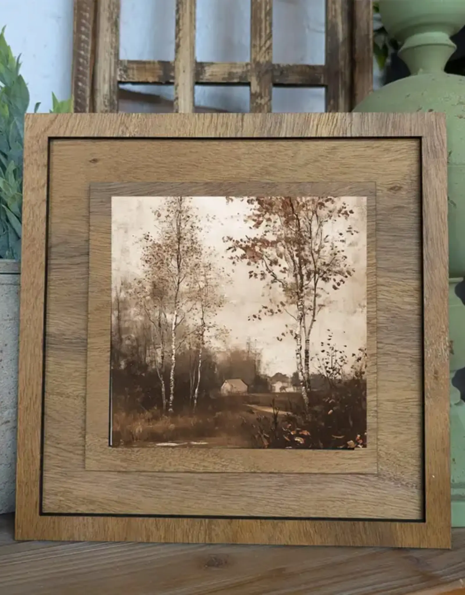 Redeemed Decor Square Framed Art, Antique Cottage