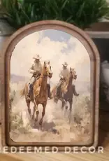 Redeemed Decor Arch Top Framed Art, Cowboys
