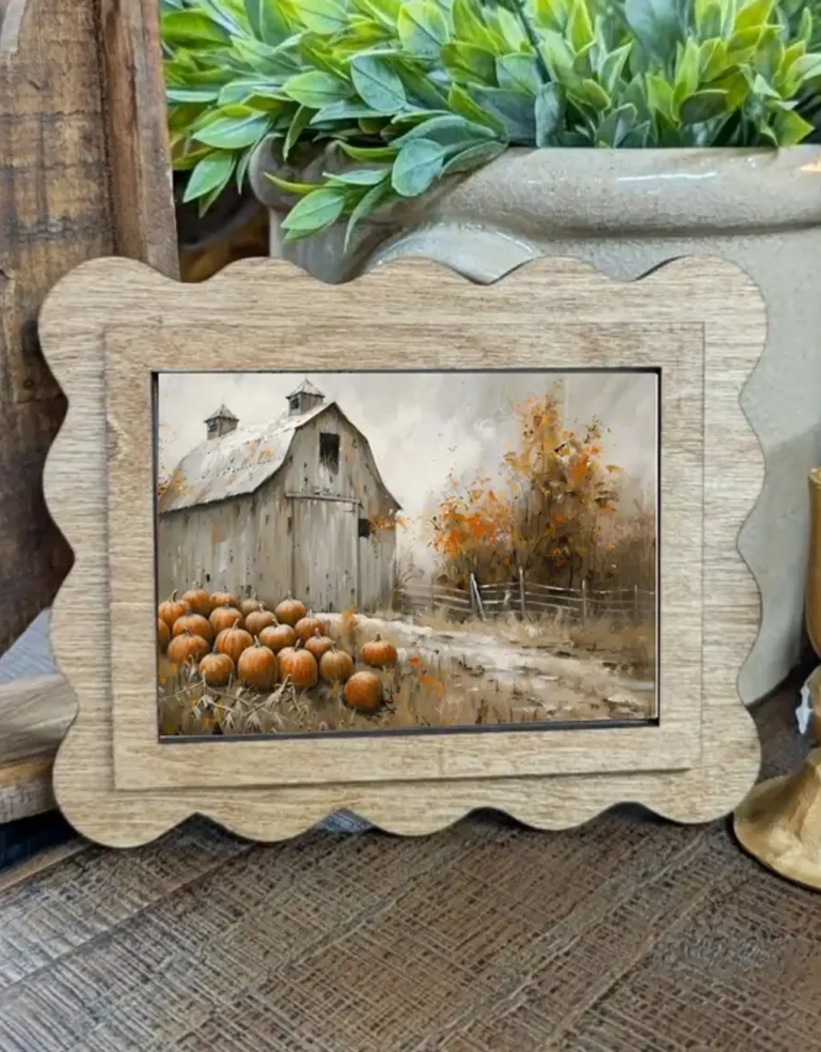 Redeemed Decor Scalloped Framed Art, Harvest Barn 6x8"