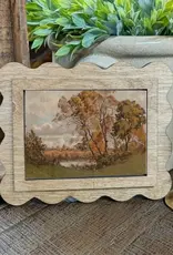 Redeemed Decor Scalloped Framed Art, Fall Landscape 6x8"