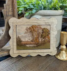 Redeemed Decor Scalloped Framed Art, Fall Landscape 6x8"
