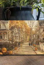 Redeemed Decor Mat Canvas Art 8x12, Halloween Street