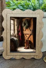 Redeemed Decor Scalloped Framed Art, Christmas Doorway 6x8"