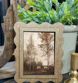 Redeemed Decor Scalloped Framed Art, Antique Cottage 6x8"