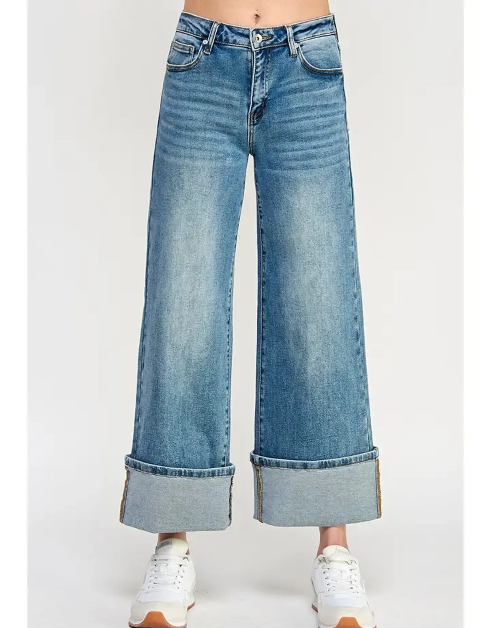 Saige Denim Mid Rise Cuffed Jeans