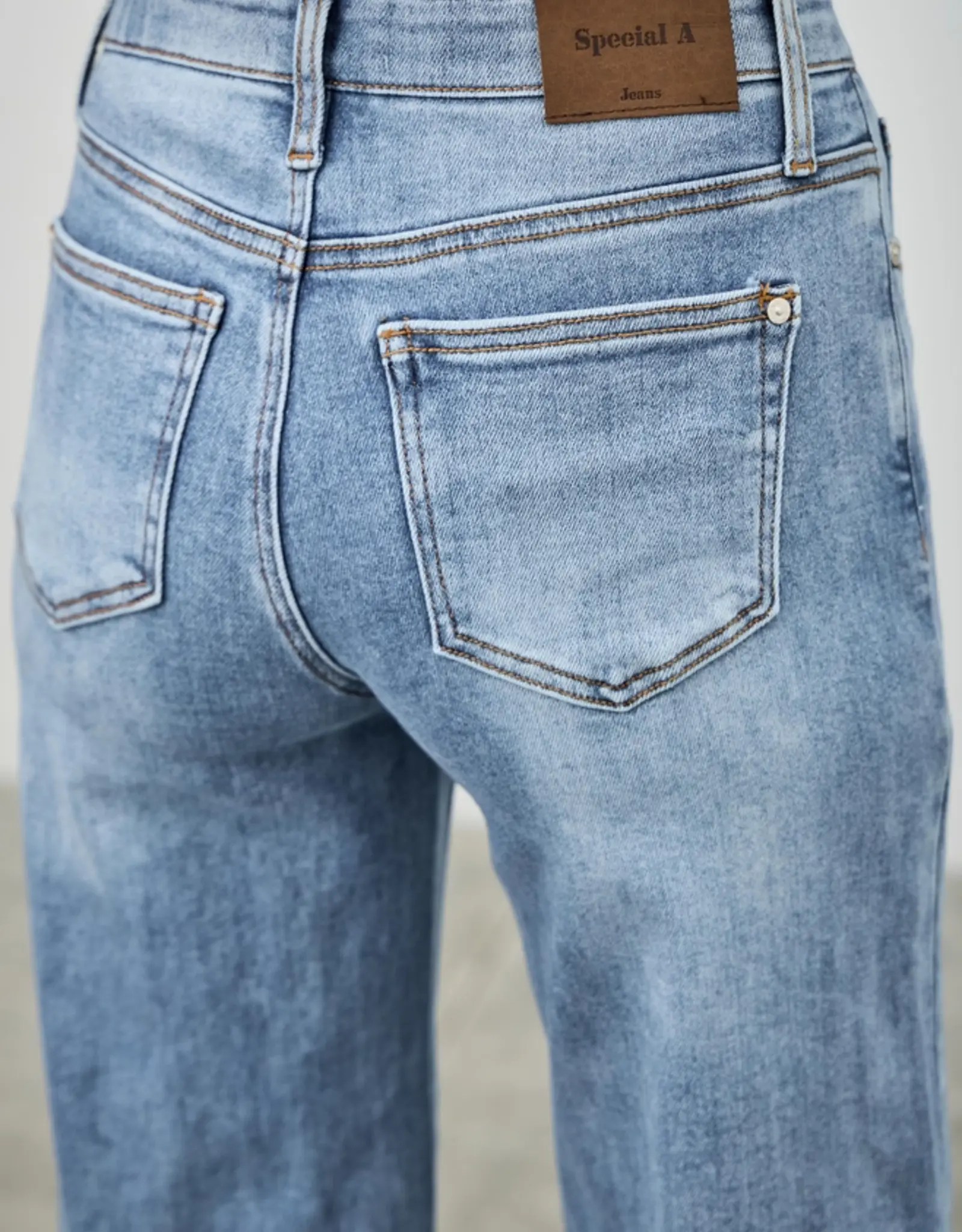 Saige Denim Mid Rise Cuffed Jeans