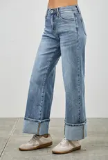Saige Denim Mid Rise Cuffed Jeans