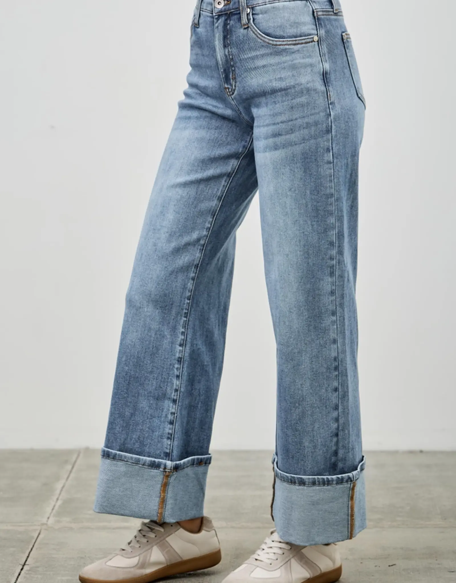 Saige Denim Mid Rise Cuffed Jeans