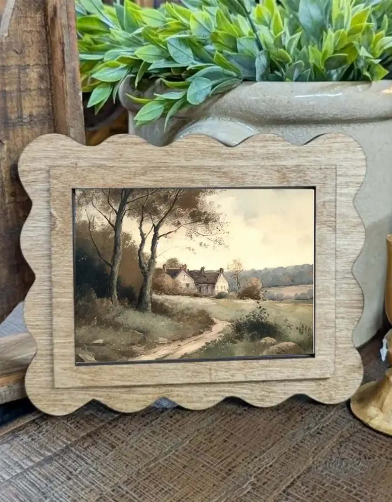 Redeemed Decor Scalloped Framed Art, Moddy Cottage 6x8"