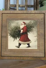 Redeemed Decor Square Framed Art, Santa With Tree