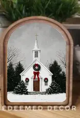 Redeemed Decor Arch Top Framed Art,  Christmas Church