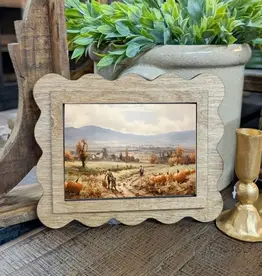 Redeemed Decor Scalloped Framed Art, Pumpkin Field 6x8"
