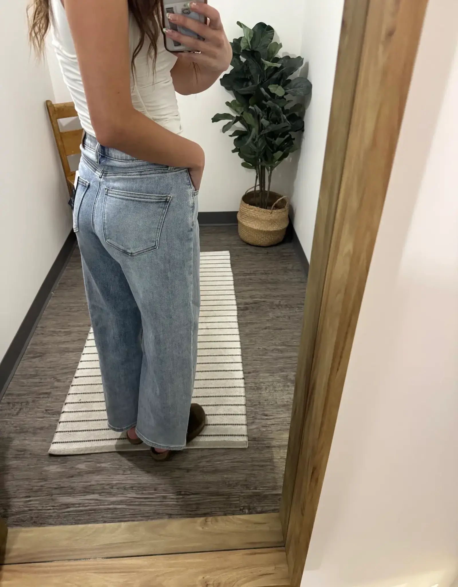 Saige Denim High Rise Curve Barrel Leg Jeans