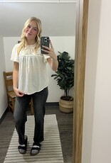 Blu Pepper Lace Short Sleeve Top