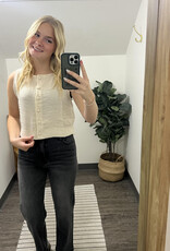 Blu Pepper Textured Button Down Sleeveless Top