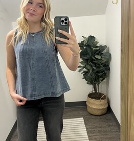 Blu Pepper Sleeveless Denim Top