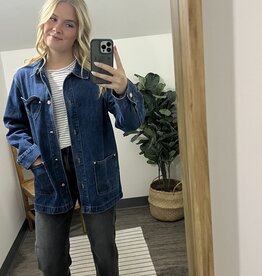 Listicle Heart Pocket Denim Jacket